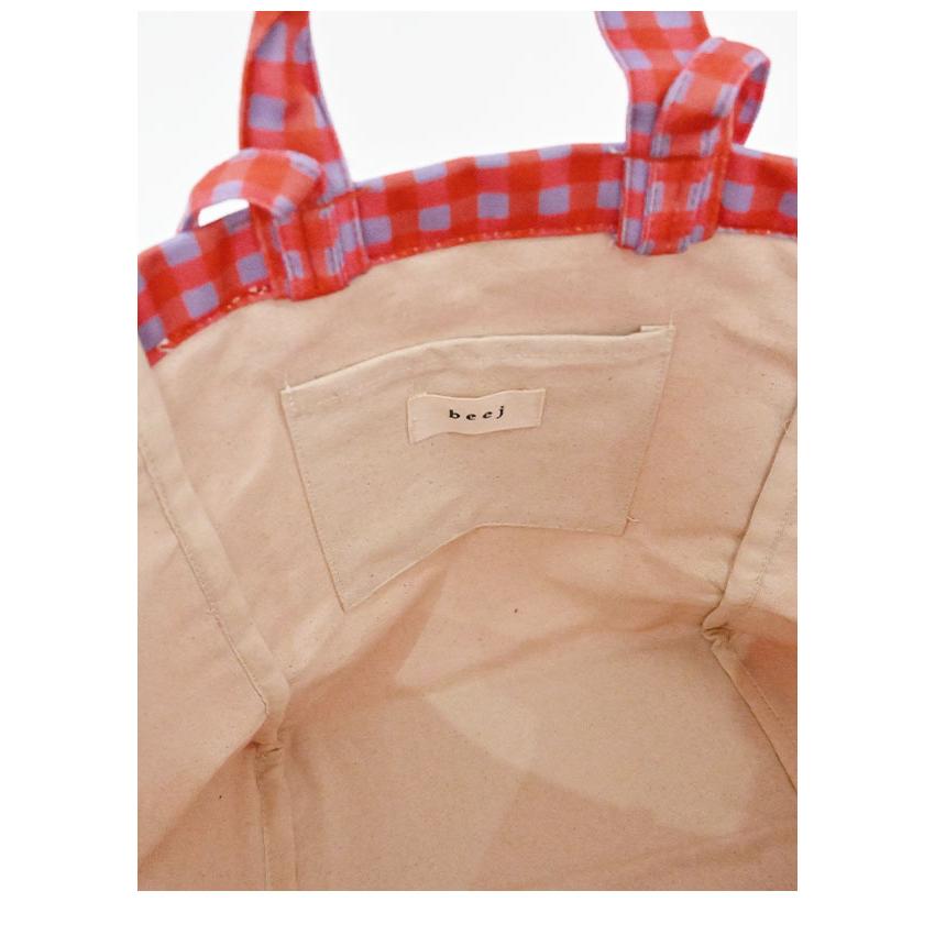beej ビージ バッグ Gingham check totebag ギンガムチェックトート