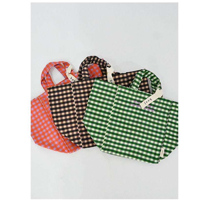 beej ビージ バッグ Gingham check totebag ギンガムチェックトート