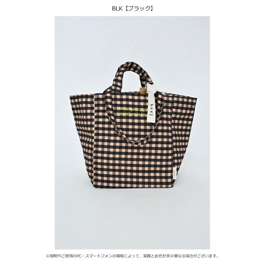 【完売品】ギンガムチェック トートバッグ 未使用 beej ビージ バッグ Gingham check totebag ギンガムチェックトート