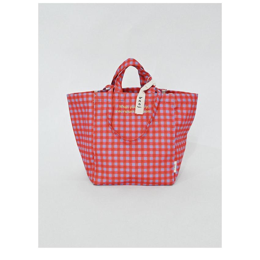 beej ビージ バッグ Gingham check totebag ギンガムチェックトート