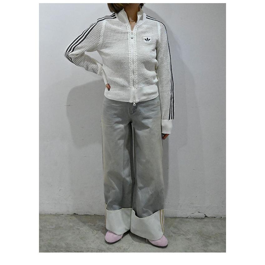 【adidas】トラックジャケット ショート丈 クロップド【美品】着丈42㎝ adidas Originals アディダスオリジナルス originals ニット クロシェ