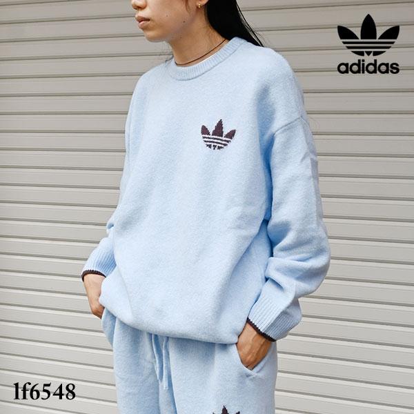 アディダスオリジナルス adidas originals ESS ニット ティッピング クルーネック ジャンパー トップス 長袖 ロゴ lf6548 爆買 | anuke