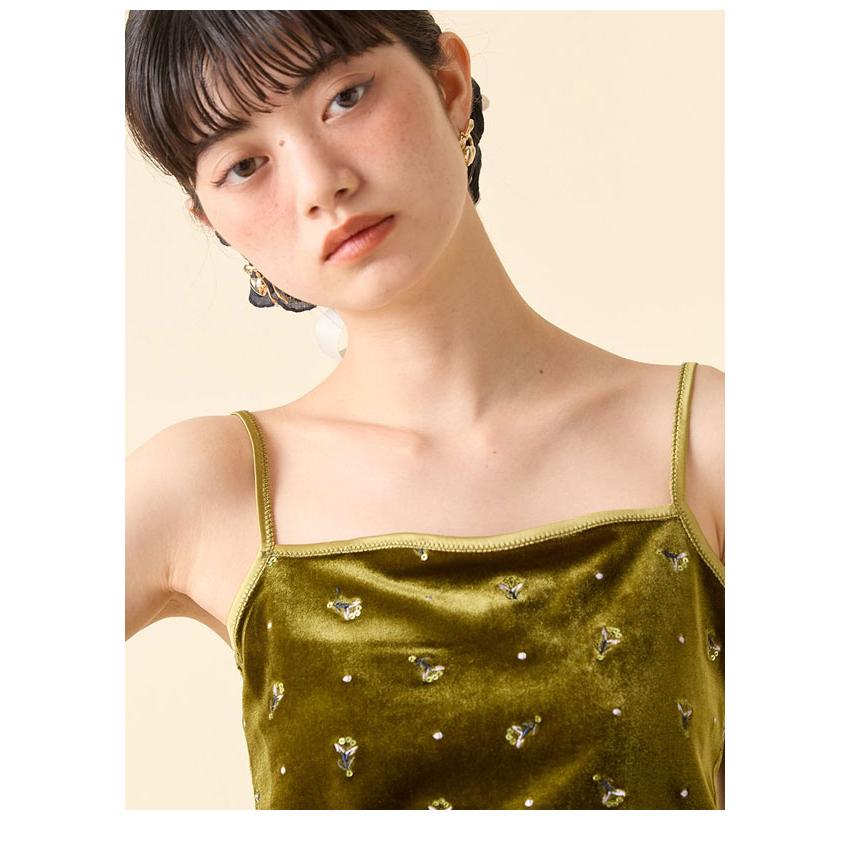 LILYBROWN リリーブラウン エンブロイダリーベロアキャミアンサンブル Lily Brown - LILYBROWN リリーブラウン エンブロイダリーベロアキャミ