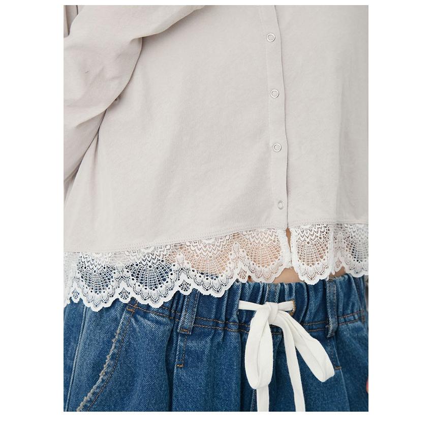 Lily Brown ♡ カットワーク トップス♡春夏♡レース UVカット/接触冷感】レースフーディトップス(カーディガン)｜トップス