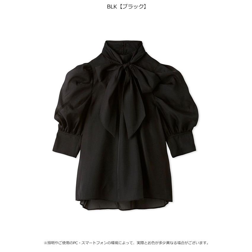 LilyBrown リリーブラウン　オーガンジー　シフォン　ブラウス　ブラック クラシックプリントカラーブラウス(セットアップアイテム)｜LILY BROWN