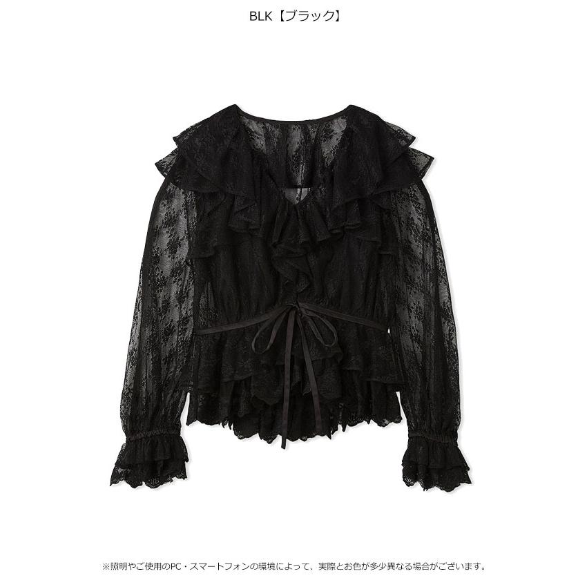 リリーブラウン リボン付きレーストップス LILY BROWN リリーブラウン Lily Brown リボン付きレーストップス