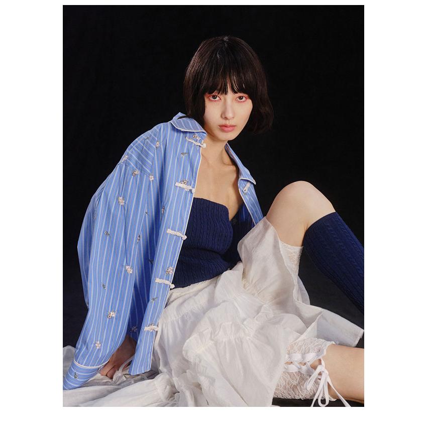 リリーブラウン   オリエンタル柄開襟シャツ Lily Brown - 石原さとみ着用 オリエンタル柄開襟シャツ LWFT184046