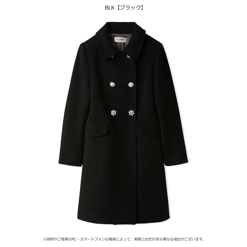 LILY BROWN CANDY STOCK 黒　ビジュー　ロングコート　ウール リリーブラウン LILY BROWN 【WEB限定カラー】[L.B CANDY STOCK]A