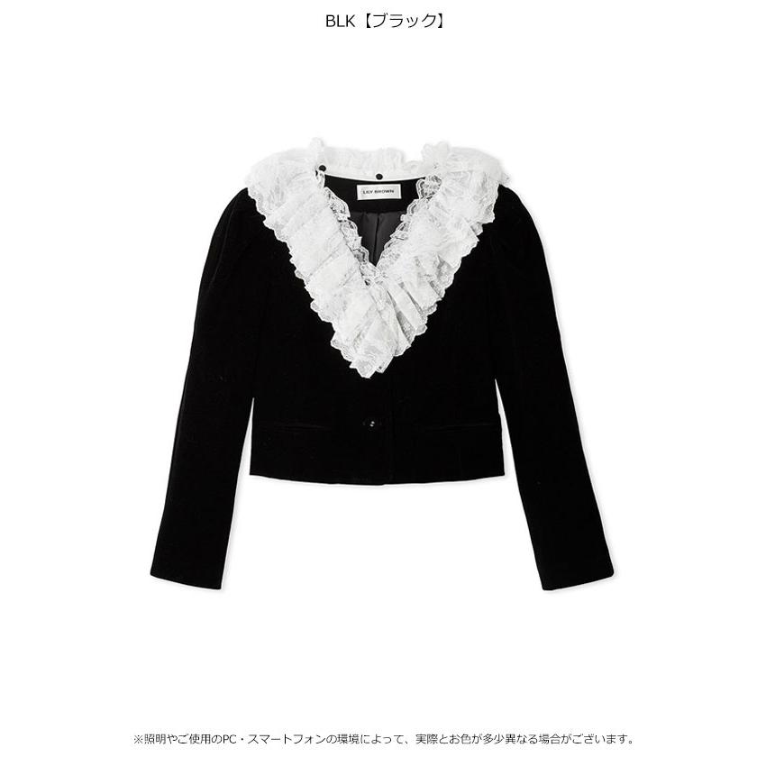 LILY BROWN（リリーブラウン） アウター 26秋冬 レースカラーベロア
