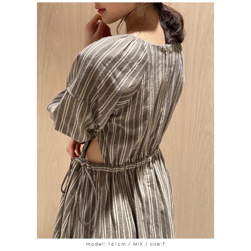 代引不可 Sale リリーブラウン Lily Brown 21春夏 サイドオープンドロストワンピース レディース ワンピース 半袖 パフスリーブ 二の腕カバー ストライプ 肌見せ 格安即決 Mercurytechnologies Mn Com