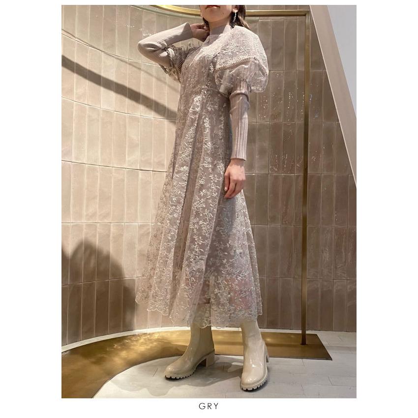 Sale リリーブラウン Lily Brown 21秋冬2nd エンブロイダリーレイヤードワンピース レディース ワンピース ドレス 2way 長袖 半袖 リブニット ニットワンピ Lwfo Select Shop Double Heart 通販 Yahoo ショッピング