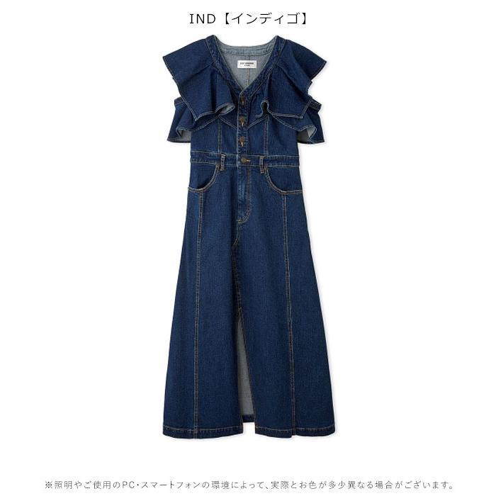 即納】 リリーブラウン LILY BROWN ワンピース 24秋冬 デニムフリル 