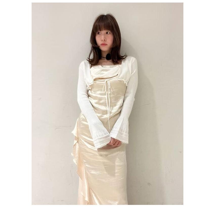 LILY BROWN ドレープラッフルキャミワンピース　Mサイズ　クリーム LILY BROWN（リリーブラウン） SALE50%OFF リリー ブラウン ワンピース