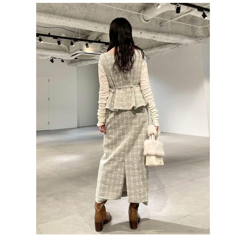 【期間限定値下げ】カラーツイードペプラムワンピース LILY BROWN（リリーブラウン） SALE30%OFF リリー ブラウン ワンピース