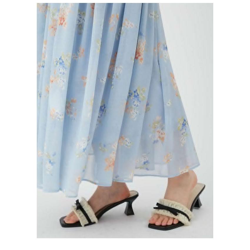 新作10%OFF リリーブラウン LILY BROWN ワンピース 26春夏 フラワープリントプリーツワンピース ノースリーブ マキシ丈 フリル lwfo262041の画像