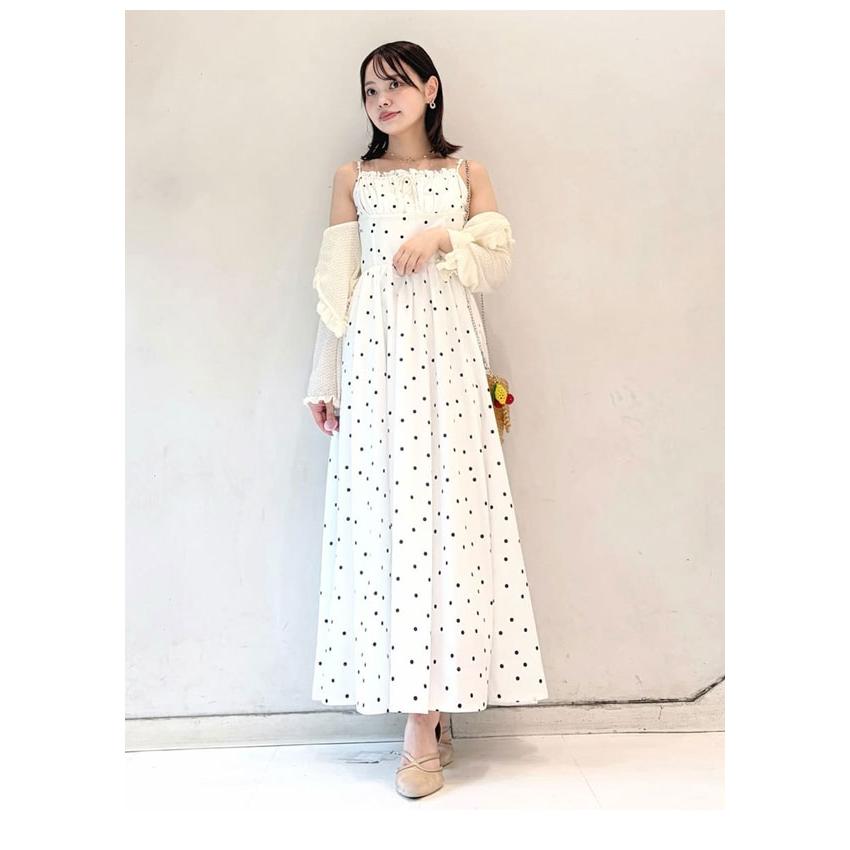 Lily Brown ホワイト キャミソールワンピース LILY BROWN（リリーブラウン） ワンピース 26春夏 レイヤード風
