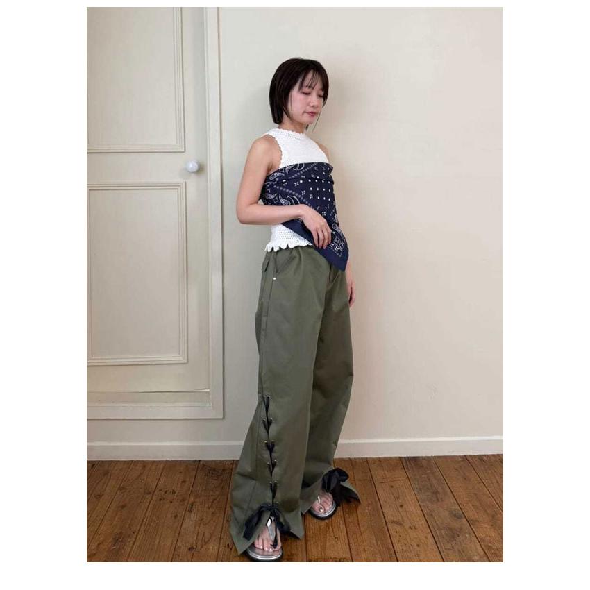 リリーブラウン LILY BROWN ボトムス 26春夏 レースアップデザインカーゴパンツ 5月上旬〜下旬予約 パンツ フルレングスの画像