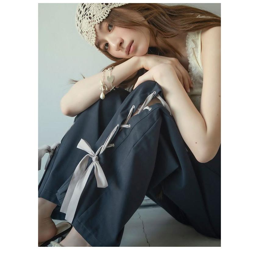 リリーブラウン LILY BROWN ボトムス 26春夏 レースアップデザインカーゴパンツ 5月上旬〜下旬予約 パンツ フルレングスの画像