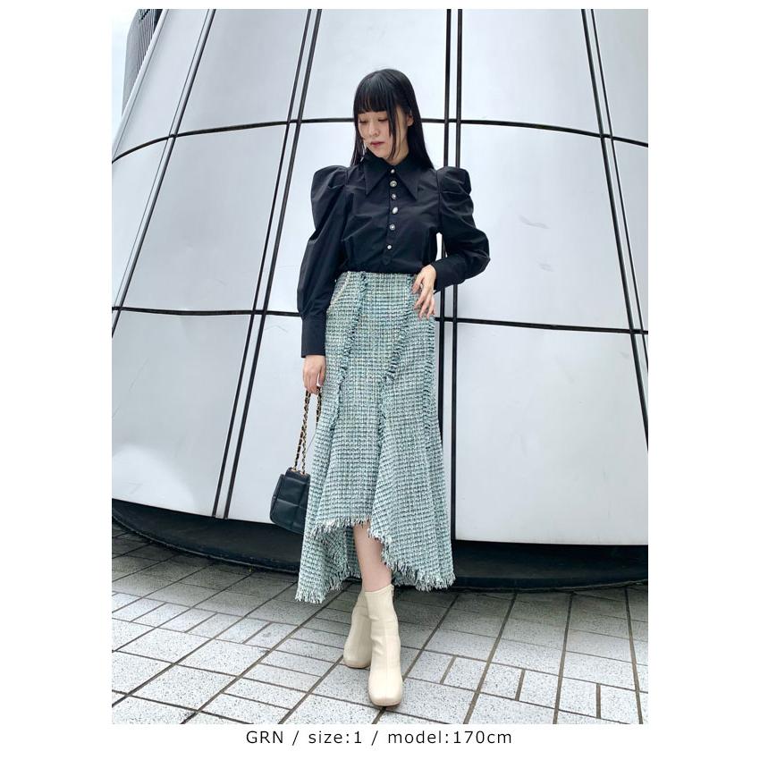 売り込み LILY BROWN 花柄ネイビーロングスカート シルバー箔プリント