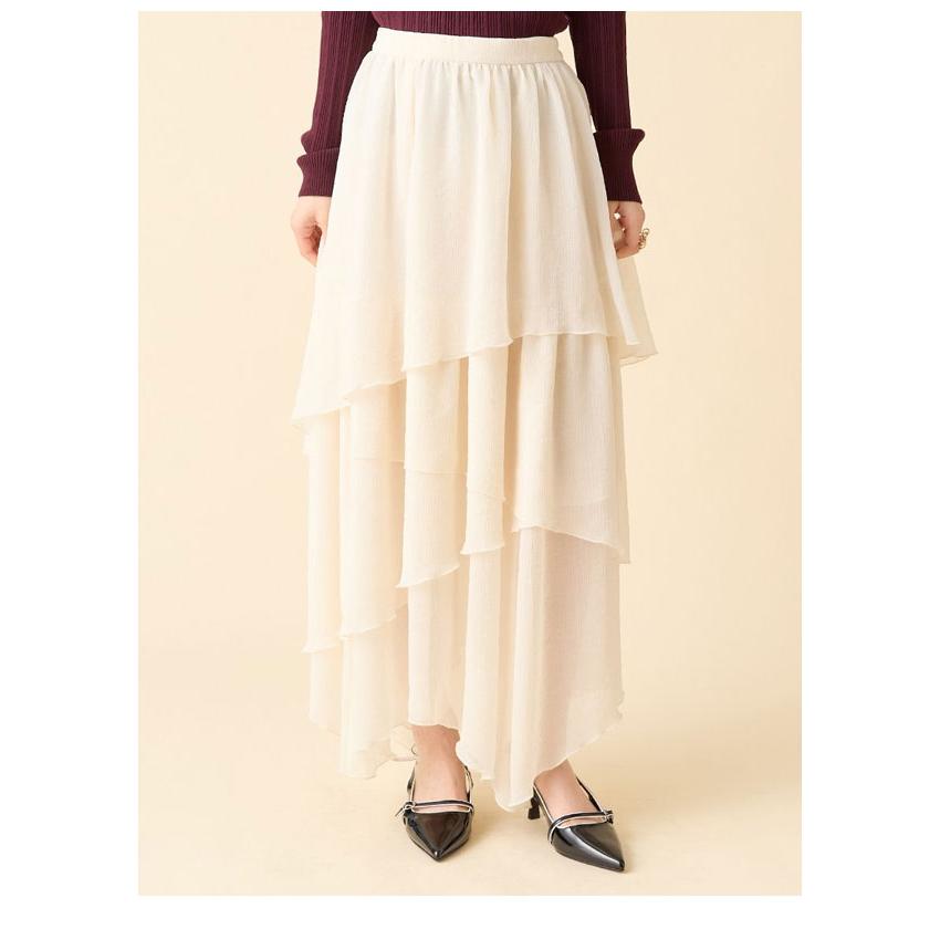LILY BROWN（リリー ブラウン）シアーフリルティアードスカート WHT LILY BROWN（リリーブラウン） SALE40%OFF リリー ブラウン ボトムス