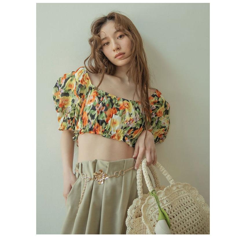 リンカブル　フラワーガーデン　トップス LILY BROWN（リリーブラウン） トップス 26春夏 コットンパフスリーブ