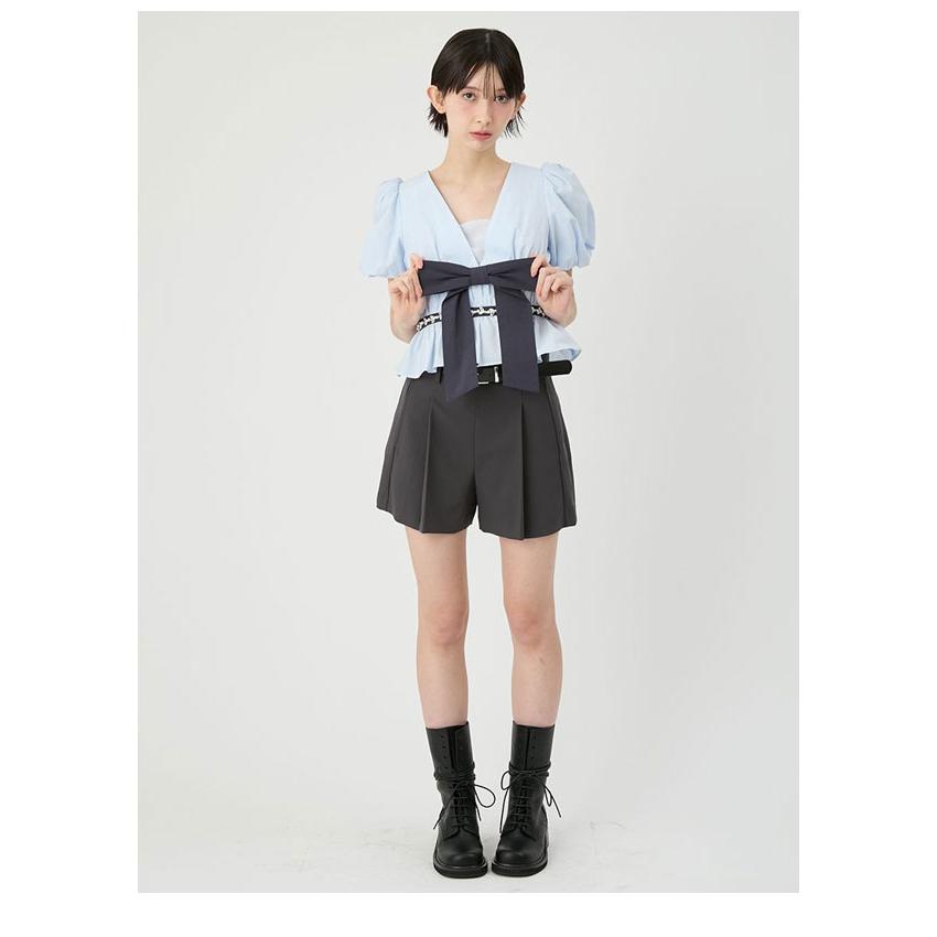 新作10%OFF リリーブラウン LILY BROWN トップス 26春夏 [L.B CANDY STOCK]ペプラムリボントップス 半袖 ミニ丈 リボン lwft262844の画像