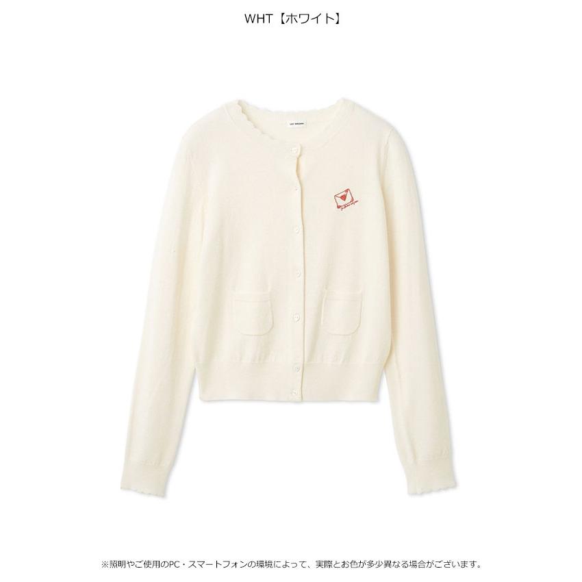 love letterコンパクトニットカーデ　ハート刺繍 love letterコンパクトニットカーデ（カーディガン/ボレロ）｜LILY