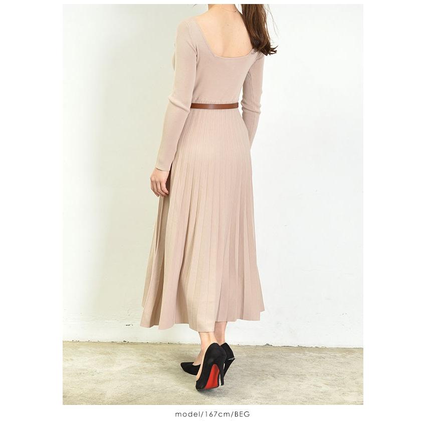Sale リリーブラウン Lily Brown 春夏 プリーツニットロングワンピース レディース ワンピース ロングワンピース ロング丈 上品 ベルト付 Lwno1960 Lwno1960 バッグ ワンピースのダブルハート 通販 Yahoo ショッピング