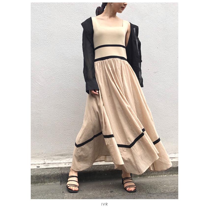 リリーブラウン Lily Brown 春夏 布帛ドッキングニットワンピース レディース ワンピース ロング丈 フレア ノースリーブ ニット ニット ワンピース Lwno3027 バッグ ワンピースのダブルハート 通販 Yahoo ショッピング