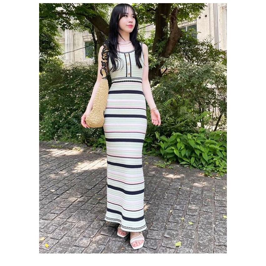 LILY BROWN MARY QUANT ノースリーブニットワンピース LILY BROWN×MARY QUANT】デイジーボタンノースリーブニット