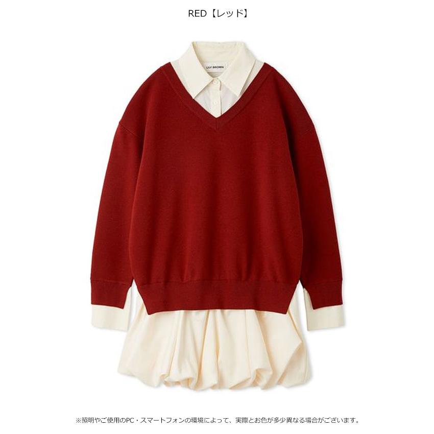 LILY BROWN ニットドッキングバルーンワンピース LILY BROWN（リリーブラウン）の「ニットドッキングバルーンワンピース