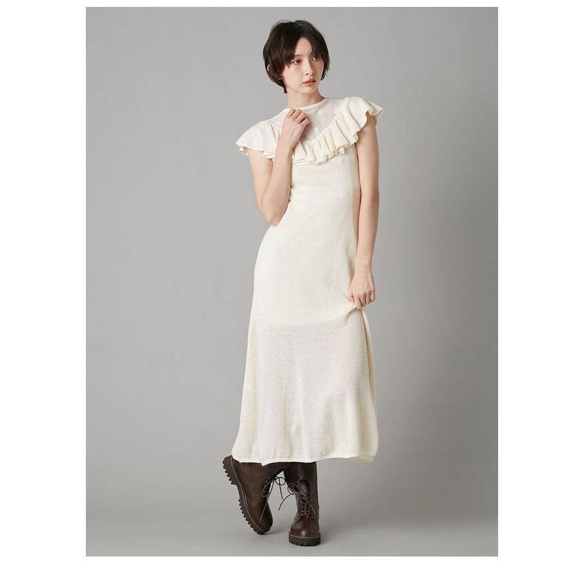 シェリエ　リリーフラワーニットコンビワンピース 10.14 tue. 12:00 release】 𓂃 華やかに咲く、フラワーカラーの余韻