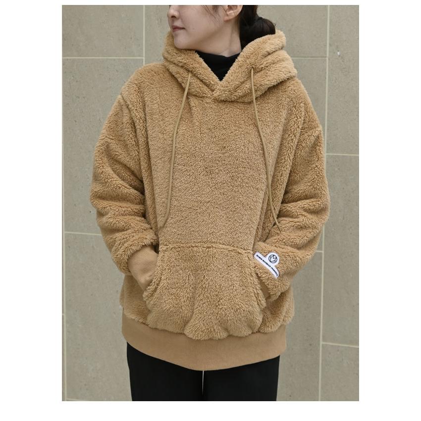 &MOSS ブラウン ニット素材　フード付きパーカー　ほぼ未使用　美品　サイズM メゾン・マヴェリック MAISON MAVERICK トップス ボアニットパーカー