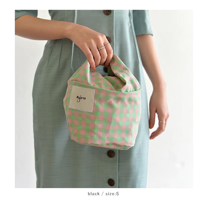 エジュー ajew 通販 TAN leather check basket(S)レディース エジュー ajew 通販 TAN leather check basket(S)レディース