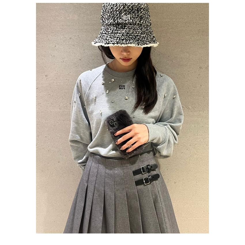 FURFUR（ファーファー） トップス 24秋冬 ビジュー付きロゴ刺繍