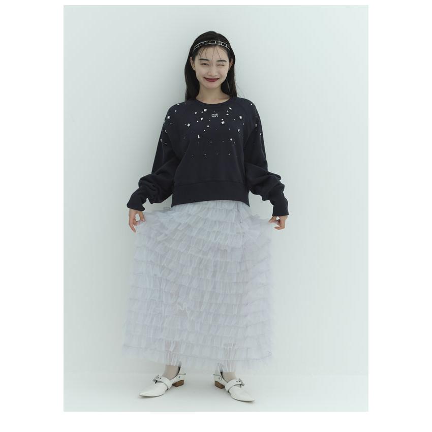 FURFUR ファーファー トップス 24秋冬 ビジュー付きロゴ刺繍