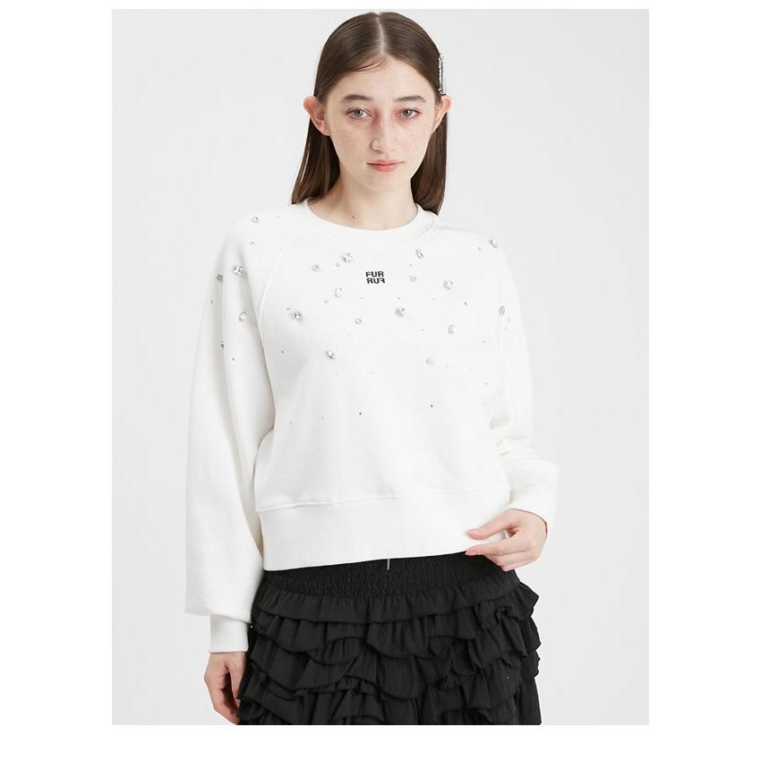 FURFUR（ファーファー） トップス 24秋冬 ビジュー付きロゴ刺繍