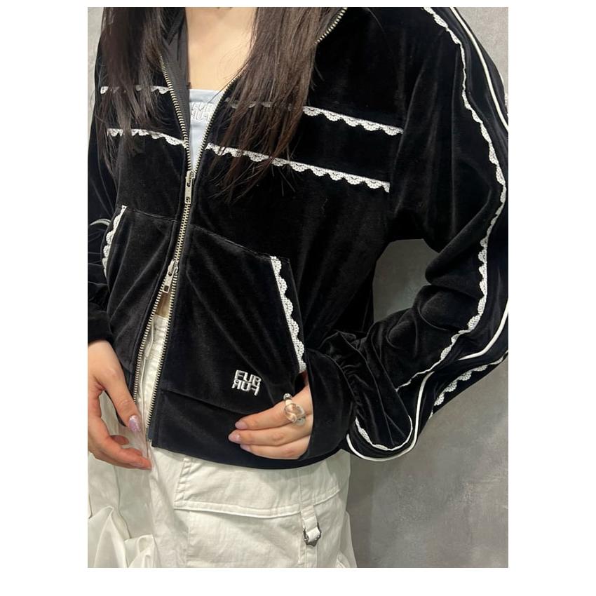 【新品】FUR FUR サイドレースベロアトラックジャケット BLK フリー ファーファー FURFUR サイドレースベロアトラックジャケット （BLK