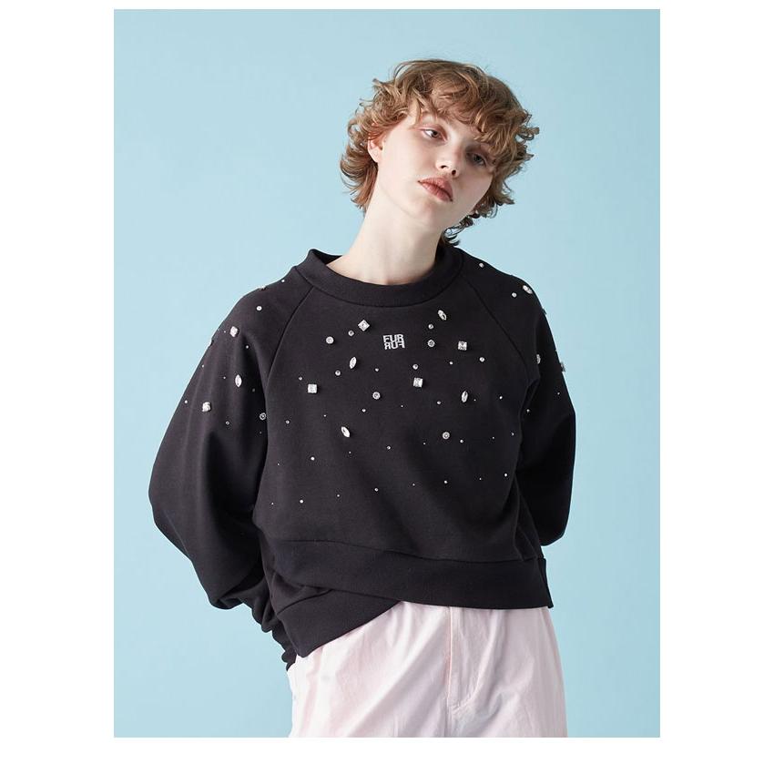 FURFUR（ファーファー） SALE20%OFF トップス 25秋冬 ビジュー付きロゴ