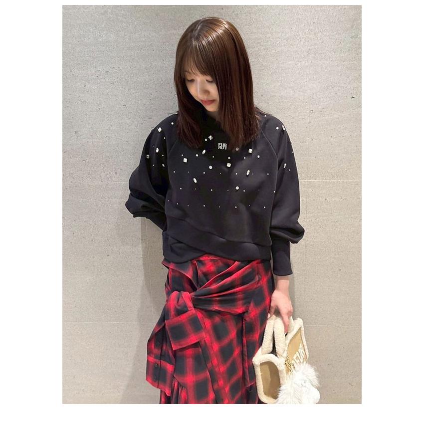 FURFUR（ファーファー） SALE20%OFF トップス 25秋冬 ビジュー付きロゴ