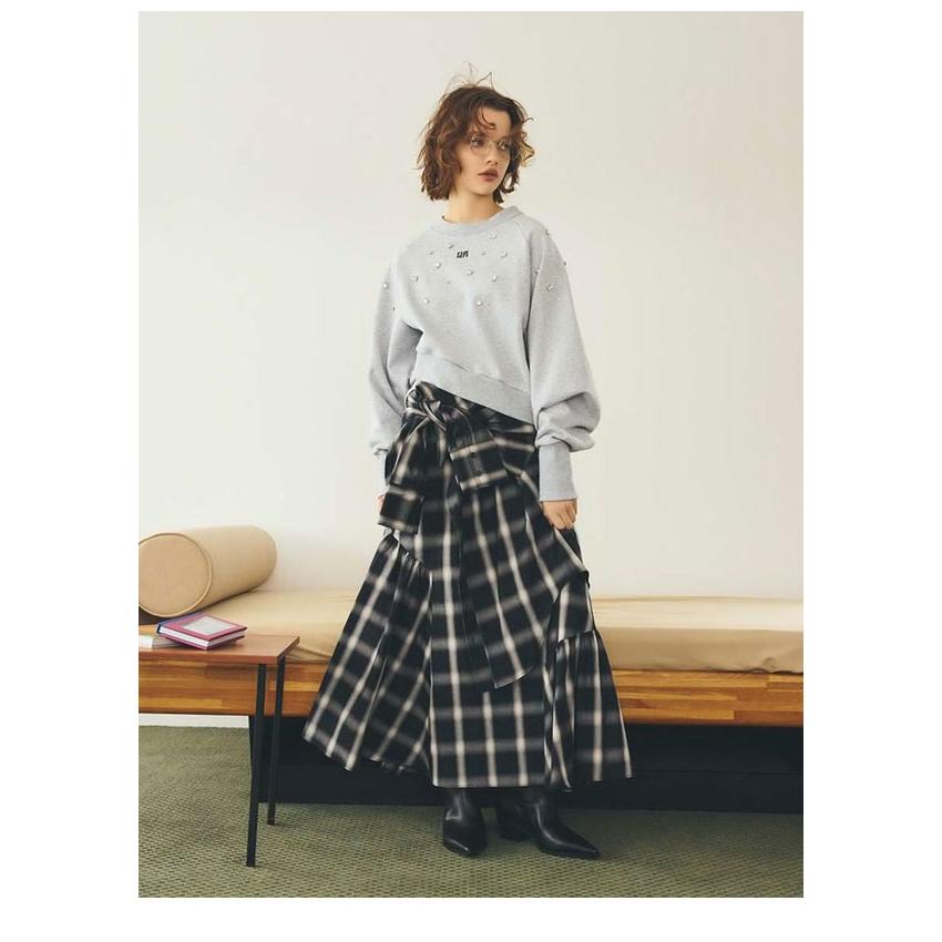 FURFUR（ファーファー） SALE20%OFF トップス 25秋冬 ビジュー付きロゴ
