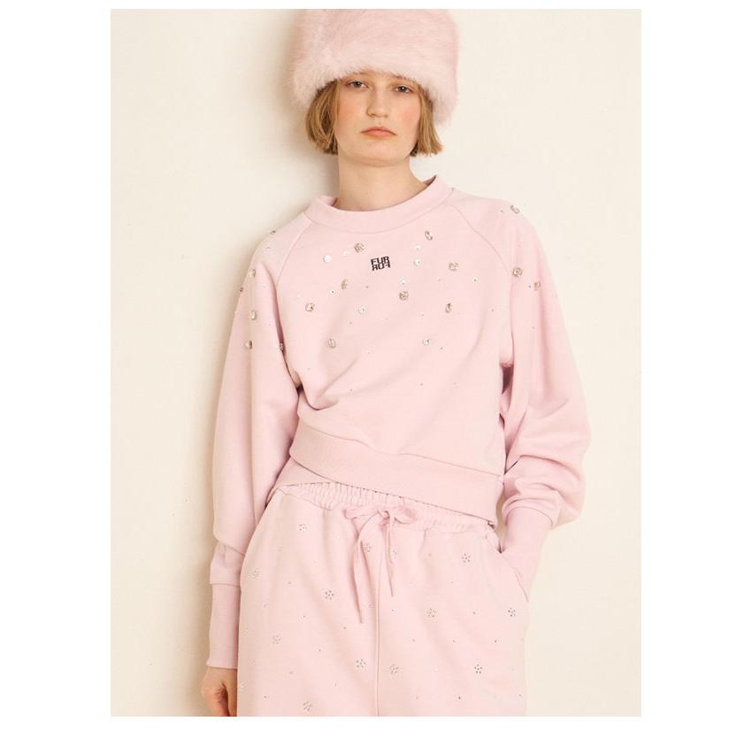 FURFUR（ファーファー） SALE20%OFF トップス 25秋冬 ビジュー付きロゴ