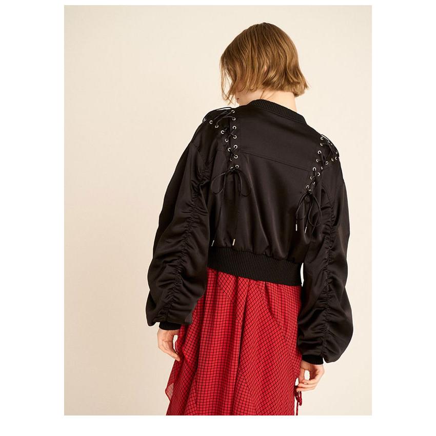 FURFUR レースアップサテンブルゾン FURFUR｜レースアップサテンブルゾン | Rakuten Fashion(楽天