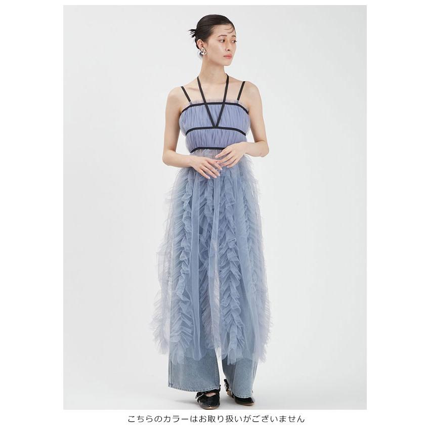 FURFUR ファーファー ワンピース 24秋冬 チュールフリルホルタードレス  