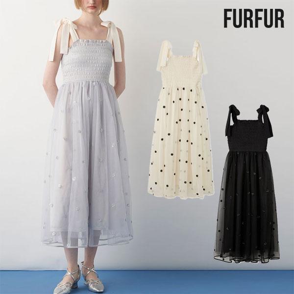 FURFUR（ファーファー） ワンピース 25春夏 ドットスパンコール刺繍