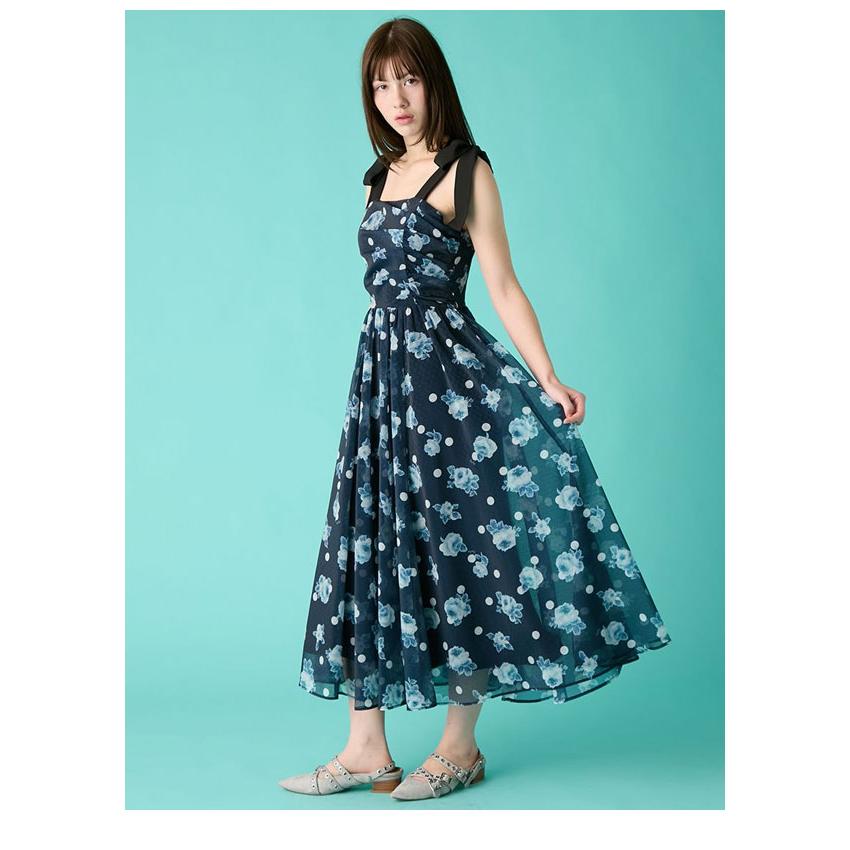 未使用タグ付きboohoo フラワープリント 長袖ワンピース サイズ10 FURFUR（ファーファー） 新作10%OFF ワンピース 26春夏 ぼかしフラワー