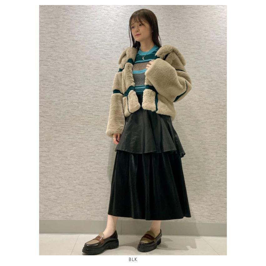 ファーファー FURFUR エコレザープリーツスカート （SLV） 