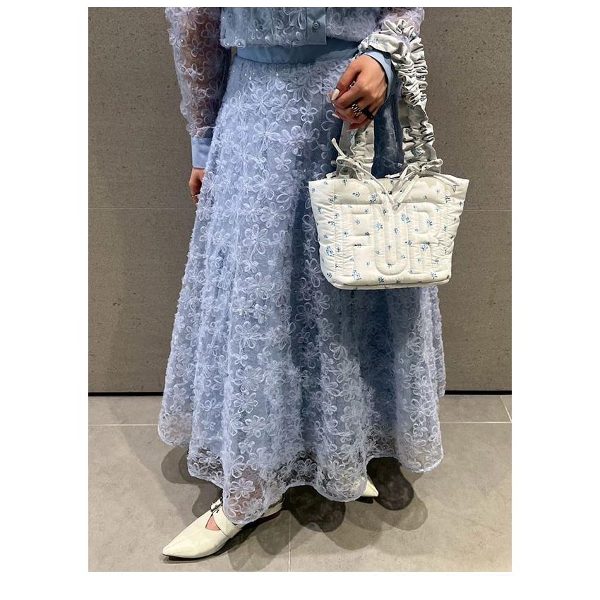 25年秋冬⭐️FURFURファーファー立体フラワーレーススカート⭐️ FURFUR（ファーファー） 新作10%OFF ボトムス 25秋冬 立体フラワー