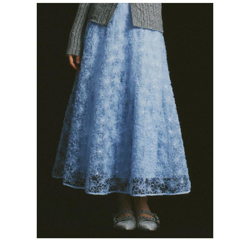 25年秋冬⭐️FURFURファーファー立体フラワーレーススカート