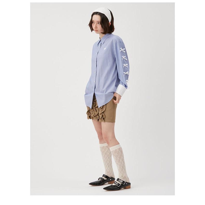 FURFURリボンスリーブオーバーシャツ FURFUR（ファーファー） SALE30%OFF トップス 25春夏 リボンスリーブ